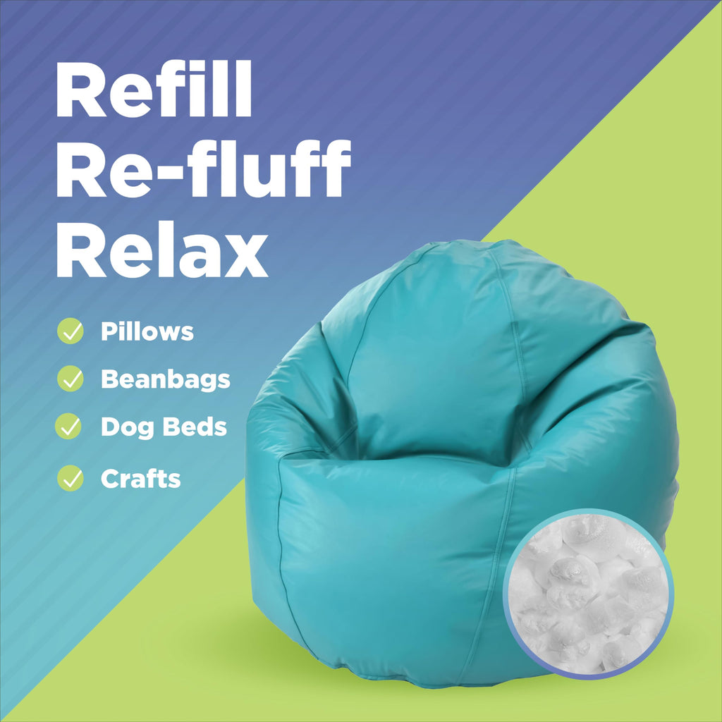 100% Recycled Polystyrene Bean Bag Filler Beads 2 Cubic ft. Y48095