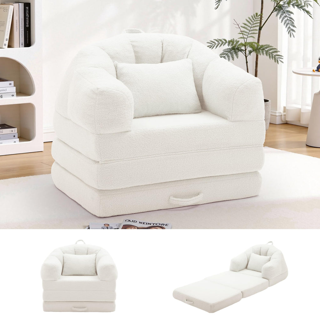 Beige 2 in 1 Convertible Sleeper Sofa Bed X747