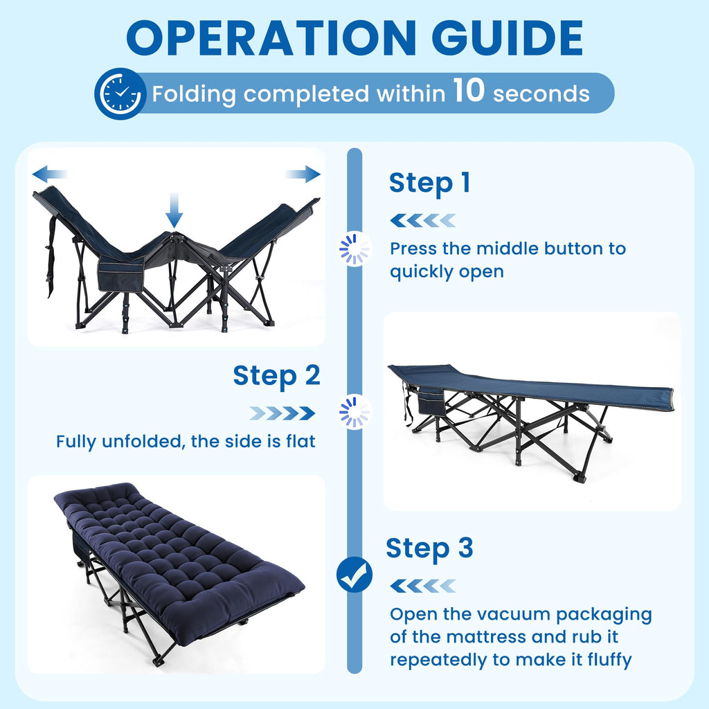 Folding Camping Cot with Mattress I238
