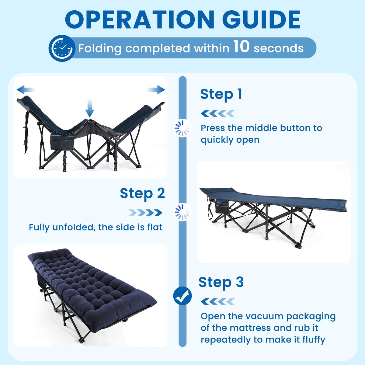Folding Camping Cot with Mattress I238