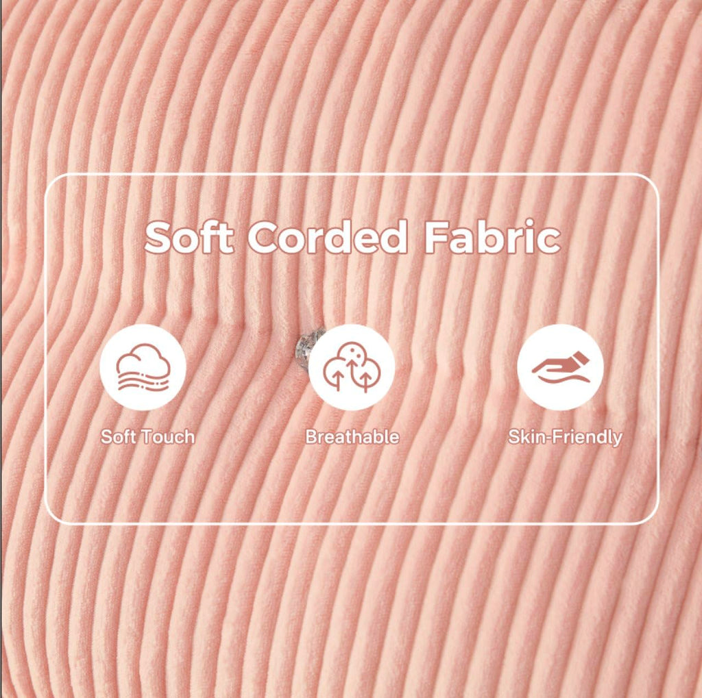 Pink Foldable Sofa Bed with Pillow & Blanket E4052