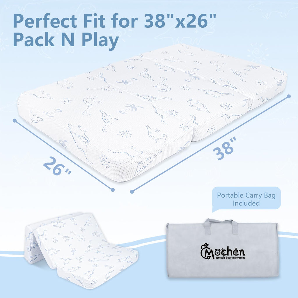 38x26 Trifold Dual-Sided Memory Foam Pack and Play Mattress X601