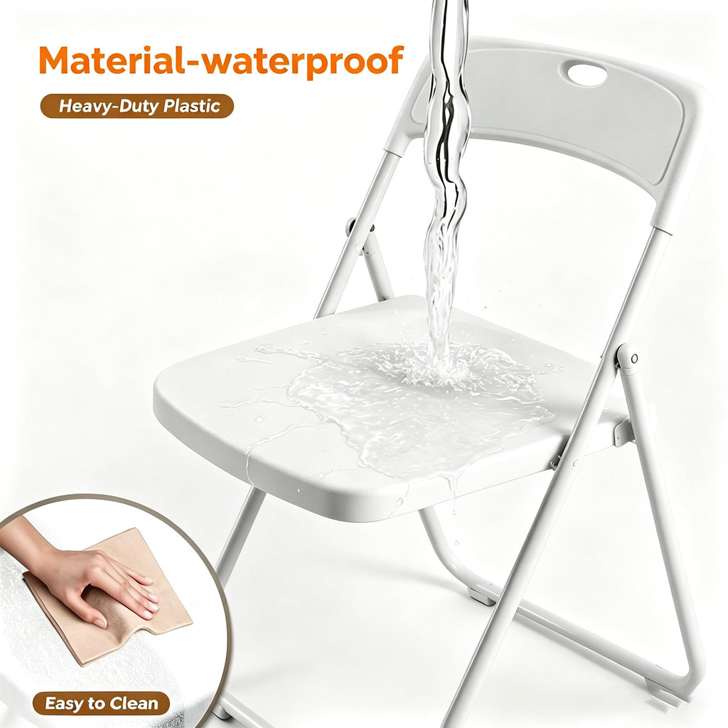 10 Pack White Plastic Folding Chairs H606333