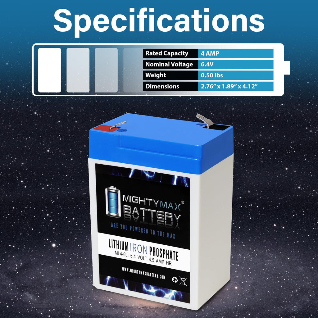 6V 4.5AH Lithium Replacement Battery J766