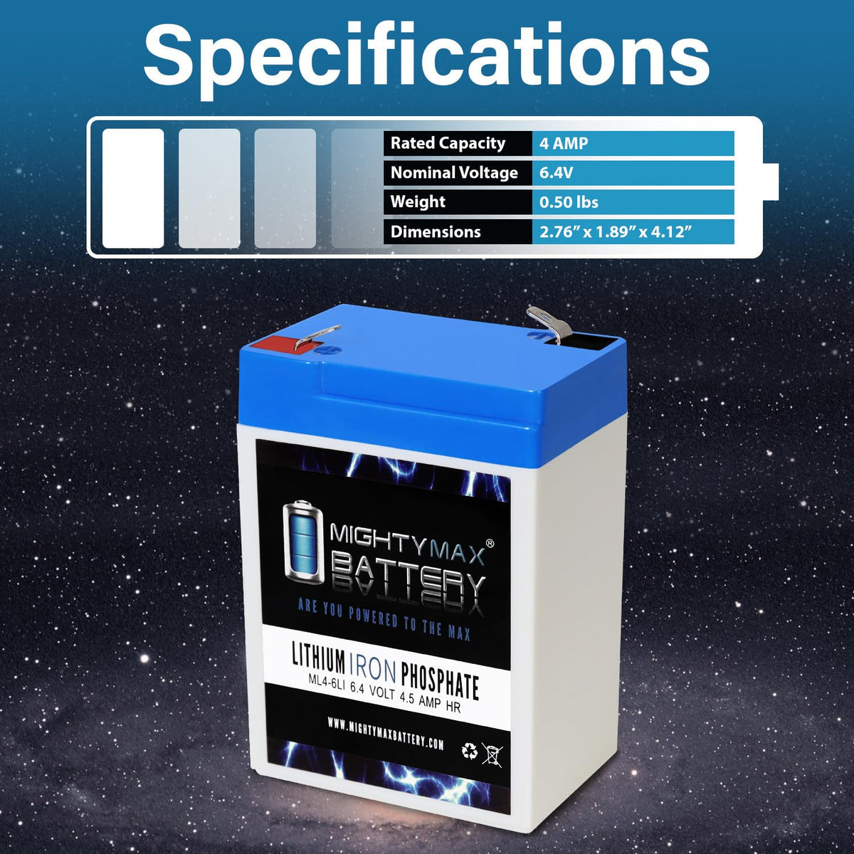 6V 4.5AH Lithium Replacement Battery J766