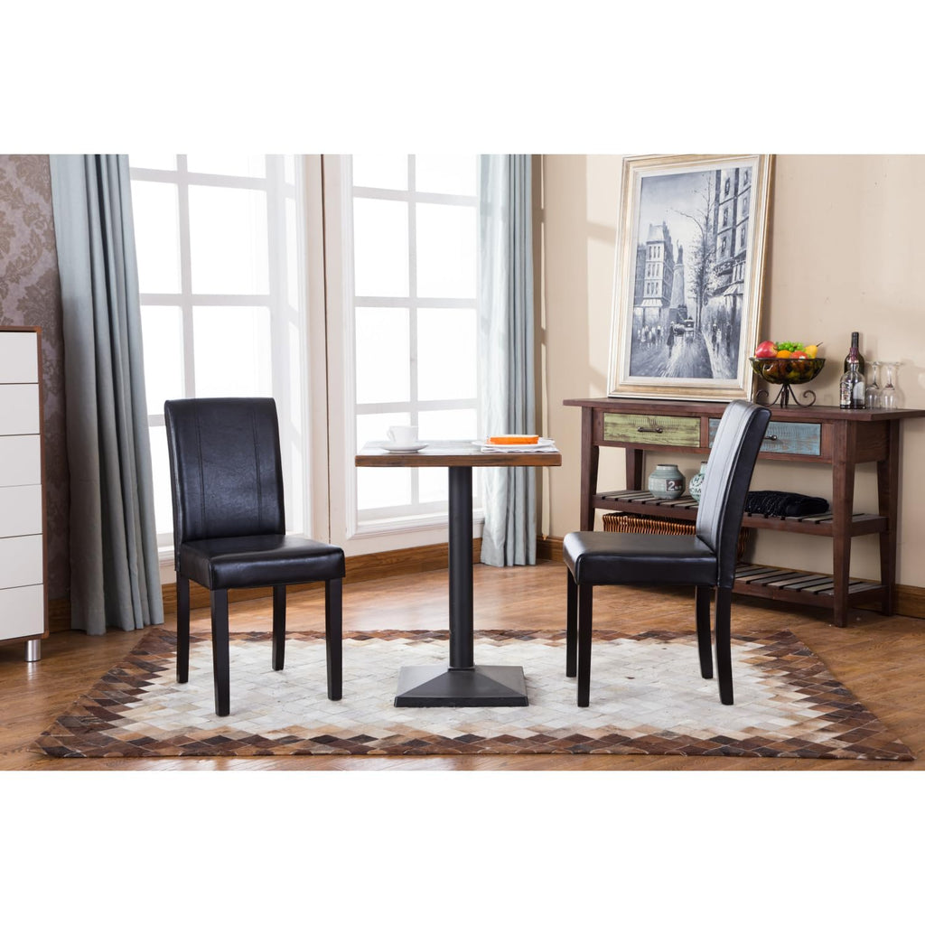 Solid Wood Leatherette Parson Chair Set of 2 K990