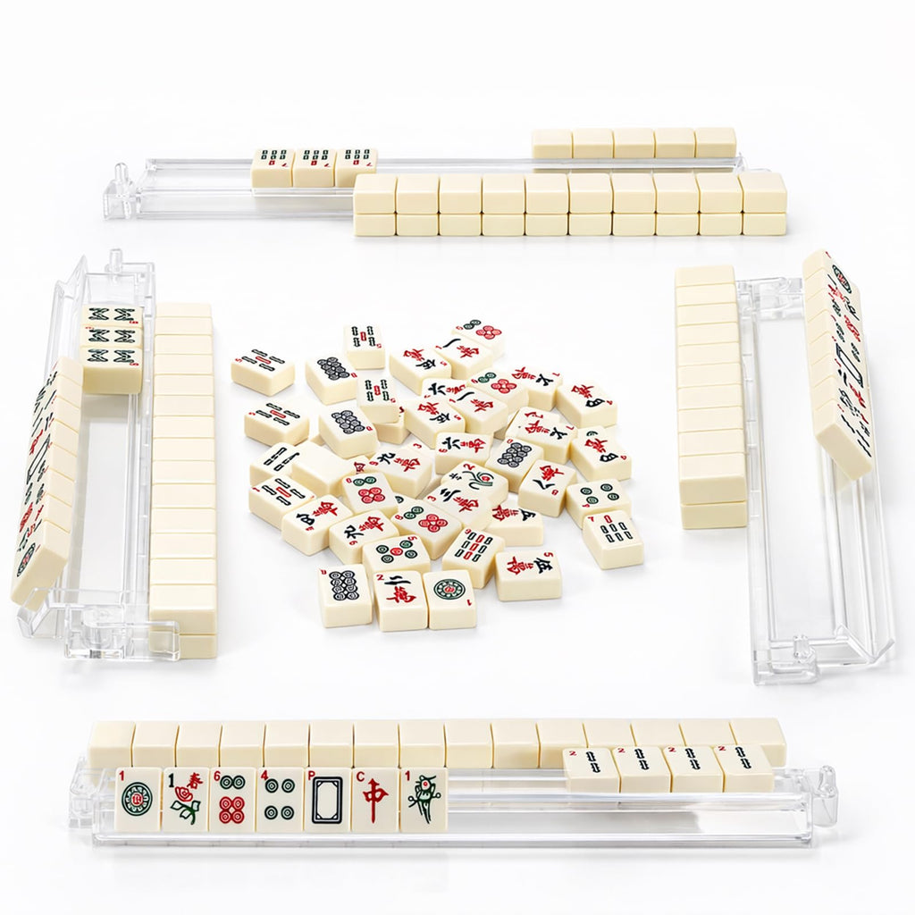 Set of 4 Clear Mahjong Racks with Pushers O9037