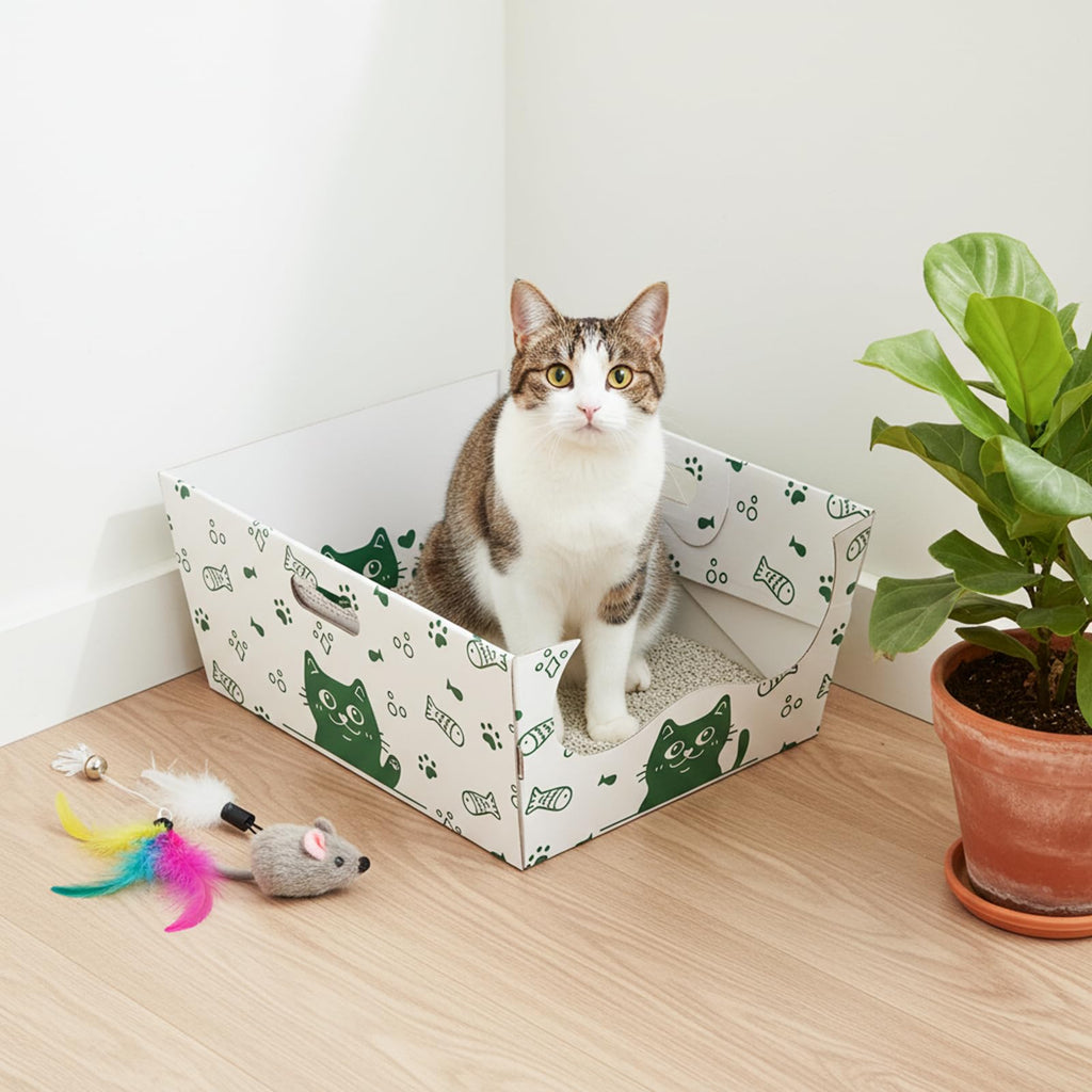 8 Pack Disposable Cat Litter Box with Scoop Z1715