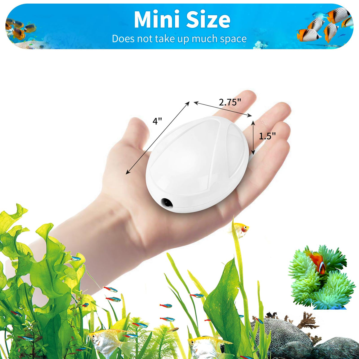 Aquarium Air Pump with Stones, Airline Tubing, Check Valves D8310