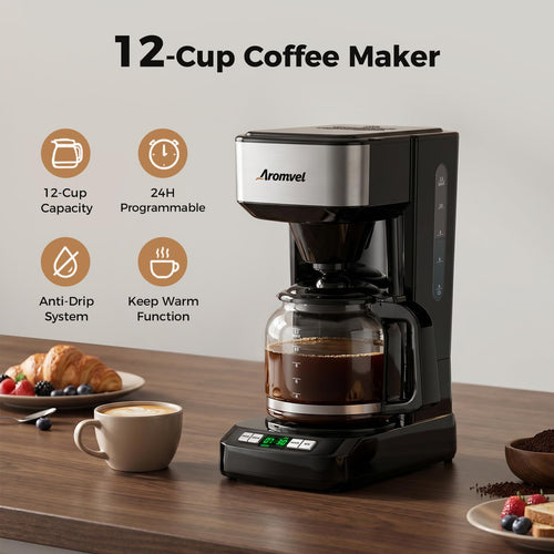 12-Cup Programmable Drip Coffee Maker with Glass Carafe R851337