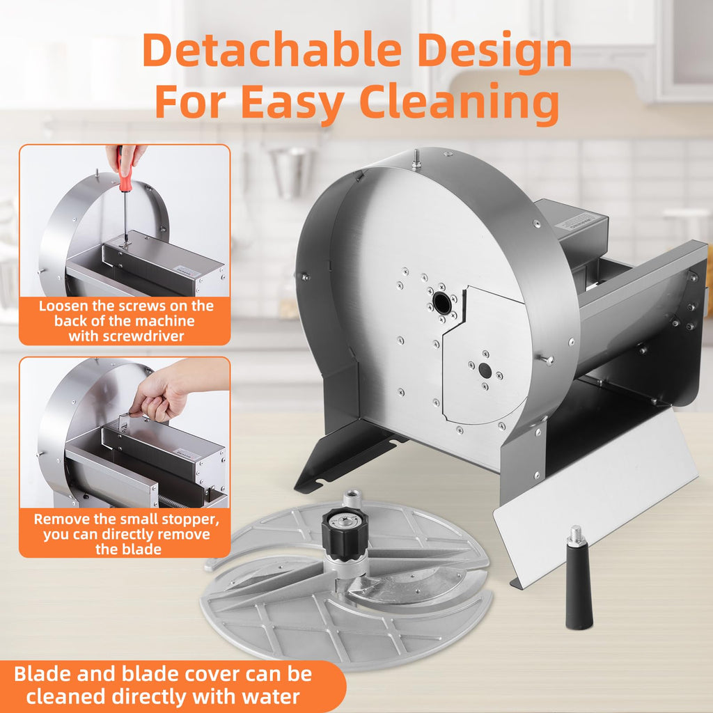 Electric Vegetable Slicer, Stainless Steel 2 IN 1 Manual & Electric Food Slicer U130705