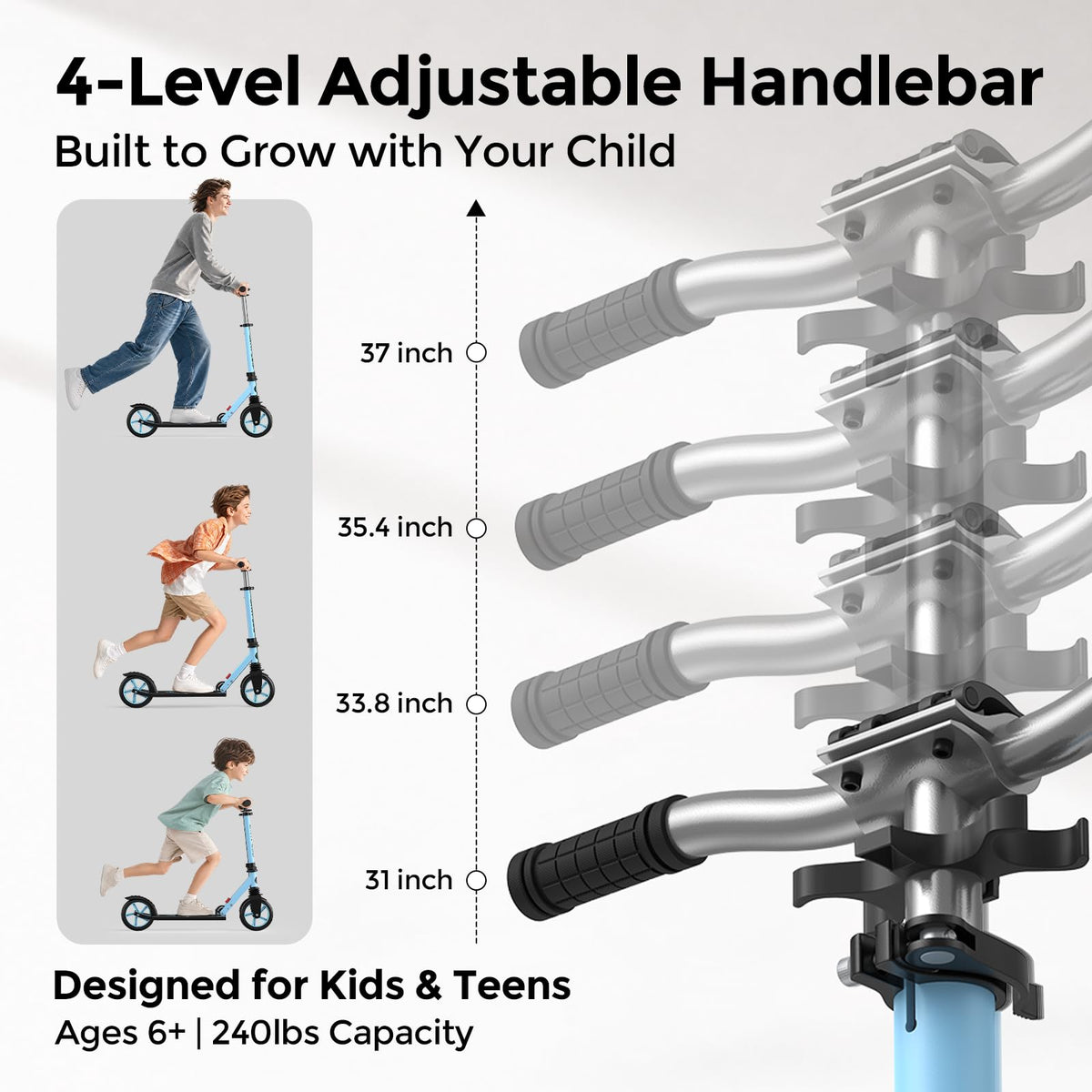 Kick Scooter with 8 Big Wheels Y7594