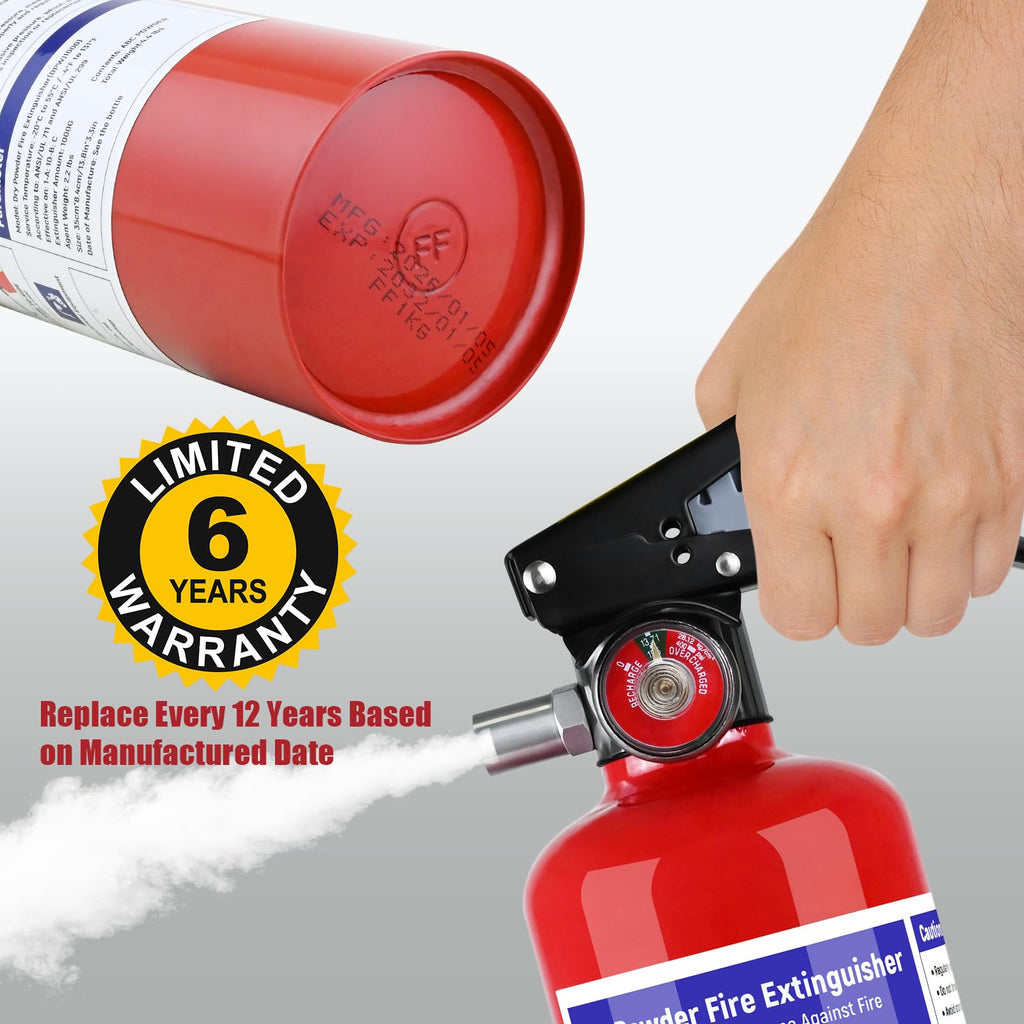 1 Pack 2.5 lb ABC Dry Chemical Fire Extinguisher with Bracket F412