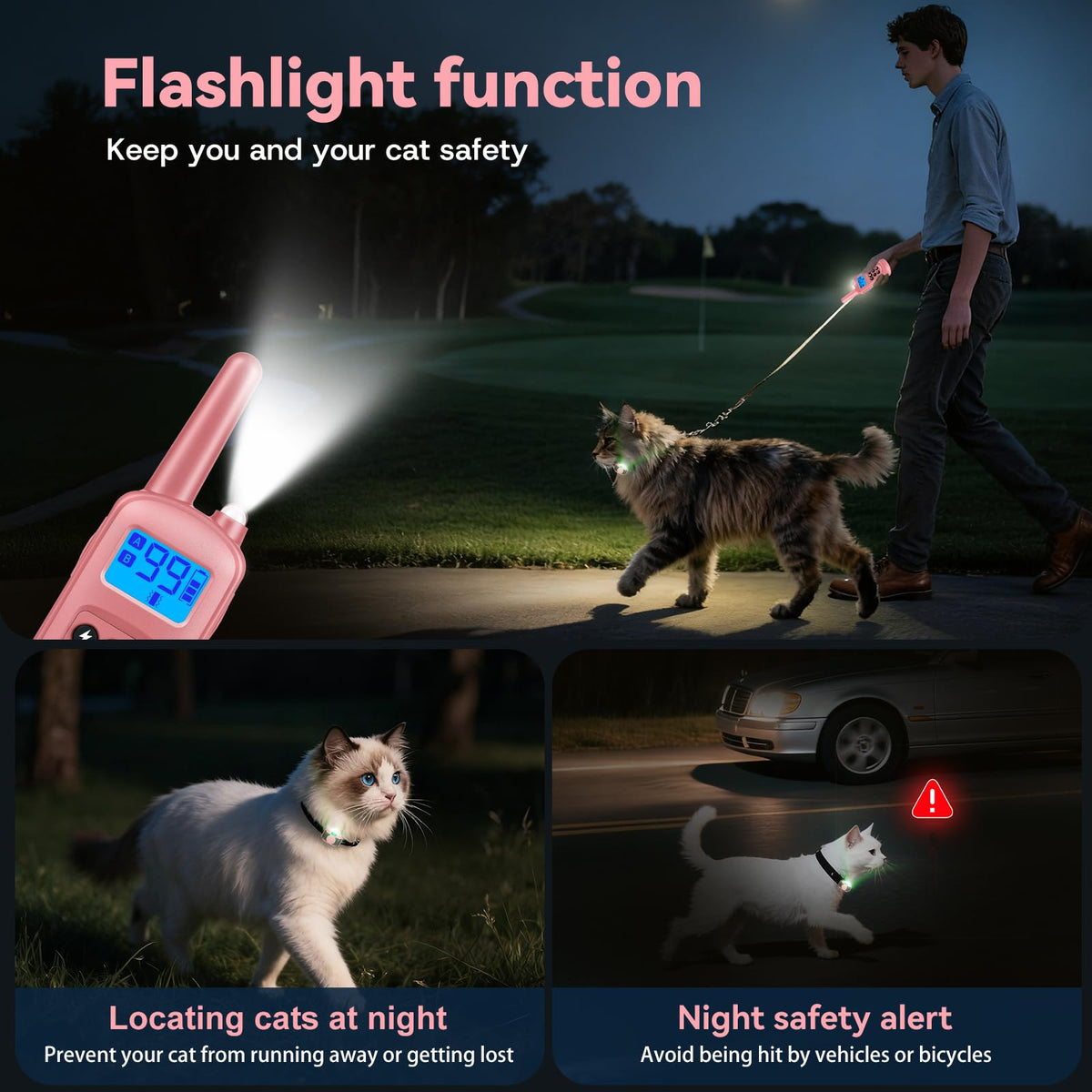 Pink Cat Shock Collar with Remote W470