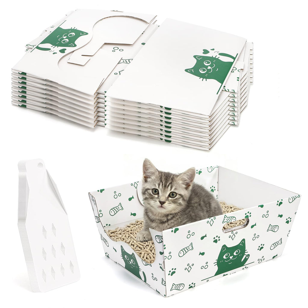 8 Pack Disposable Cat Litter Box with Scoop Z1715