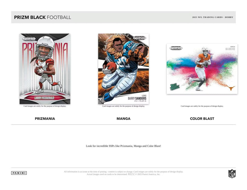 2025 Panini Prizm Black Football Trading Card Box B32342