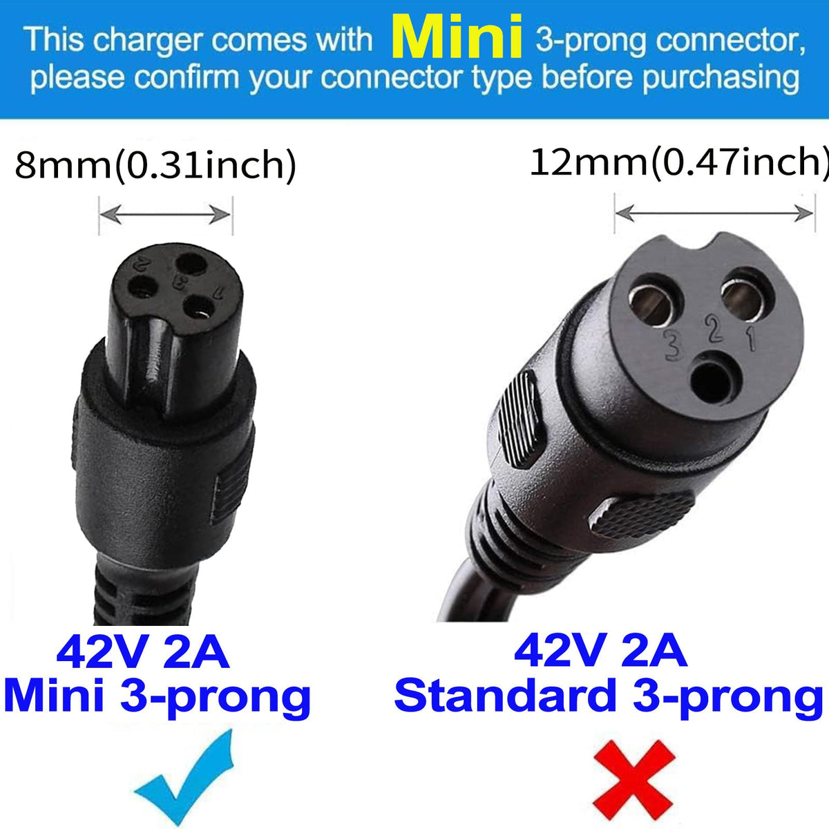 42V 2A Power Adapter with 3-Prong Inline Connector M278432