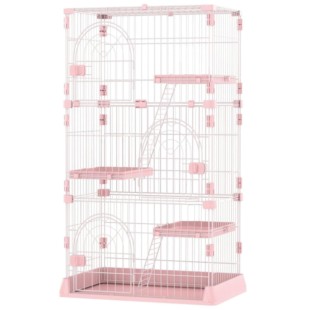 3/4-Tier Wire Cat Cage Playpen Kennel with Hammock I828