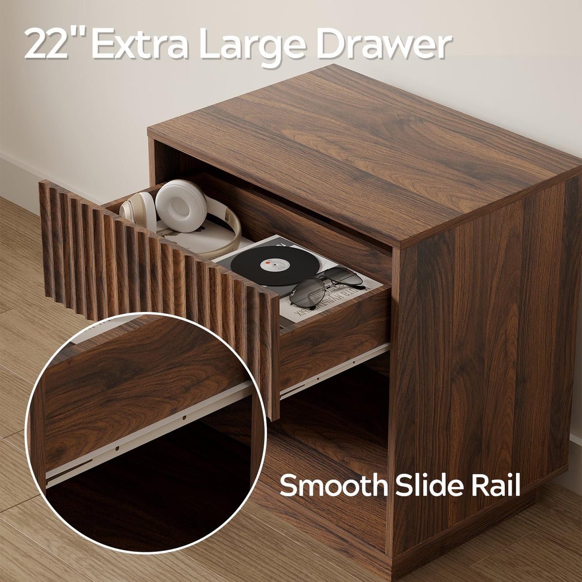 22" Fluted Nightstand Set of 2 X244