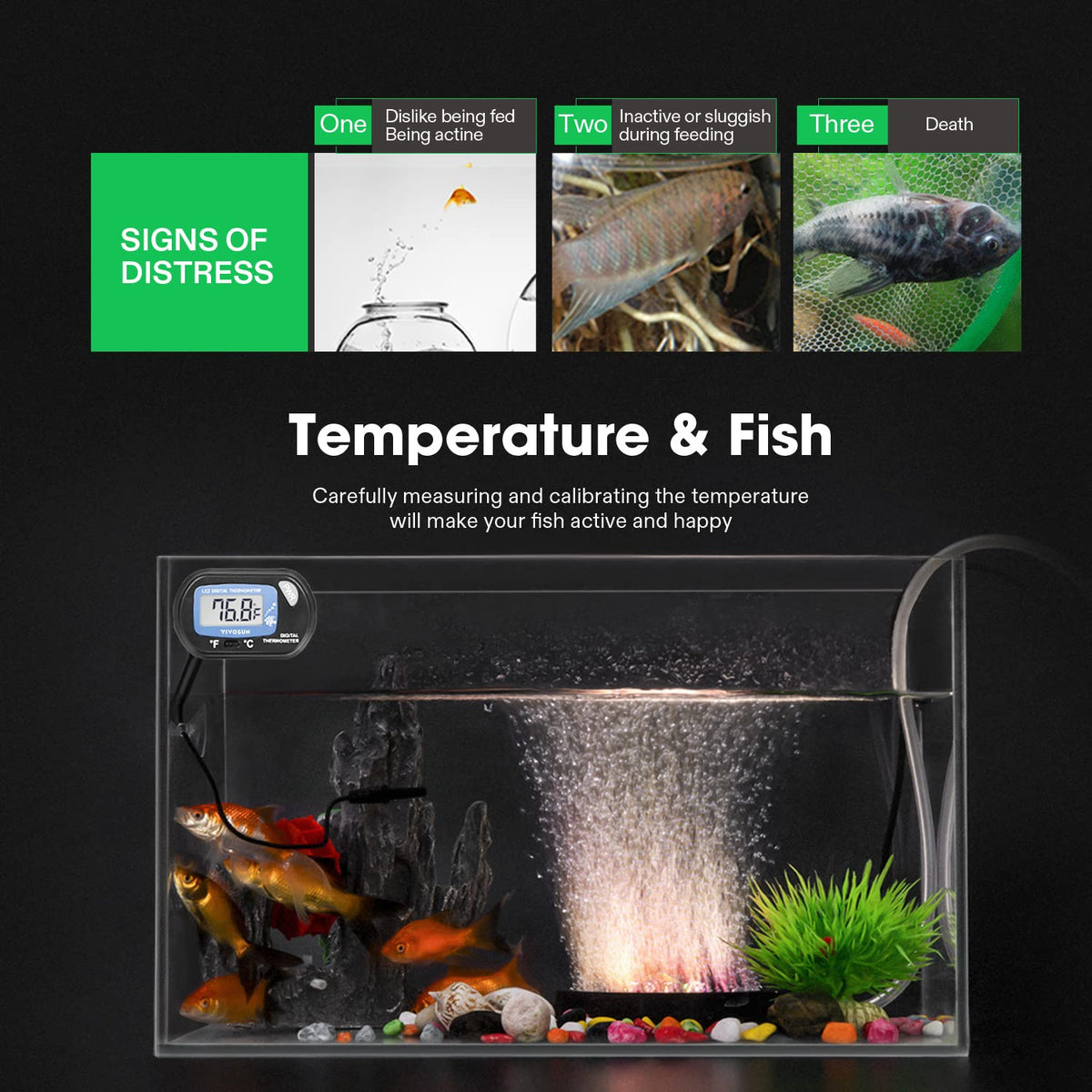 2-Pack LCD Digital Aquarium Thermometer H45282