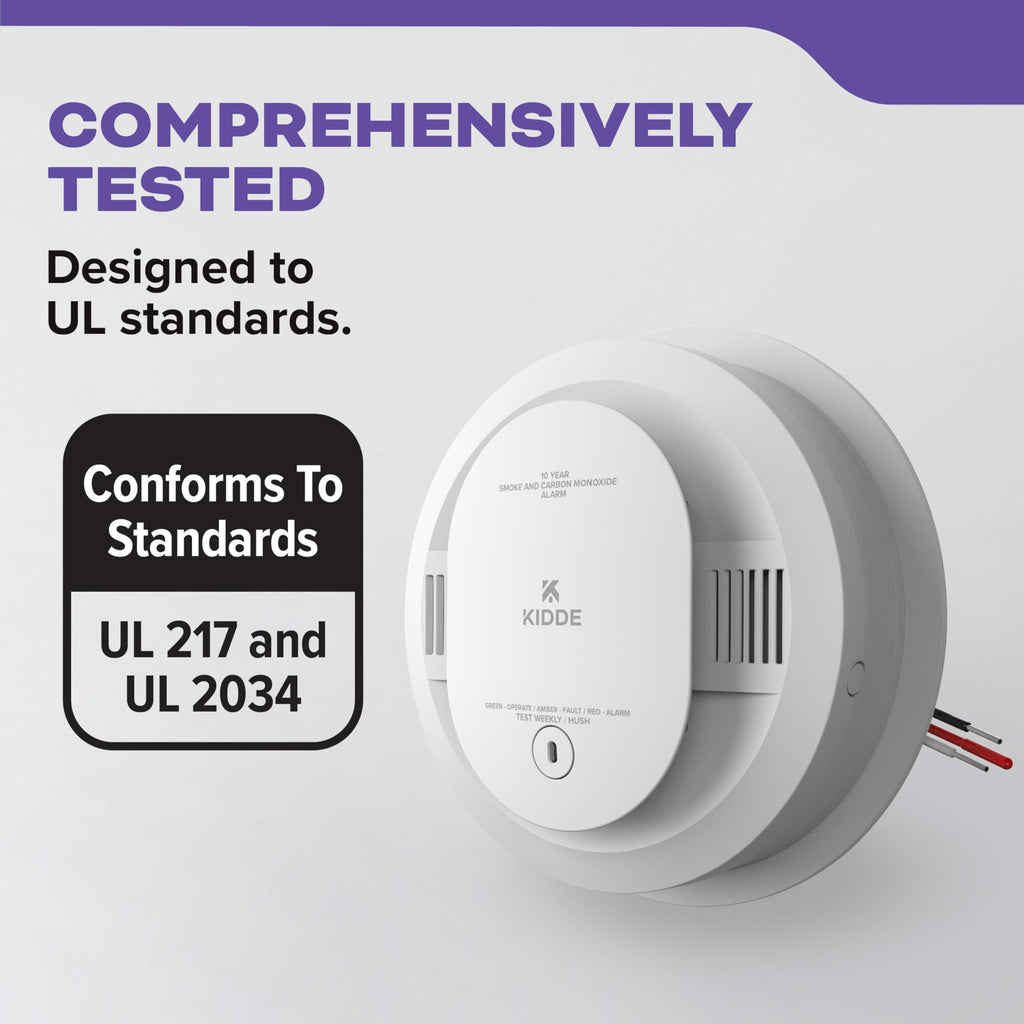 Smoke & CO Detector, Hardwired & 10-Year Battery, 3 Pack D2234