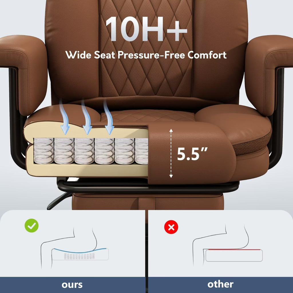 Big and Tall 500LBS Reclining Office Chair with Footrest X95553