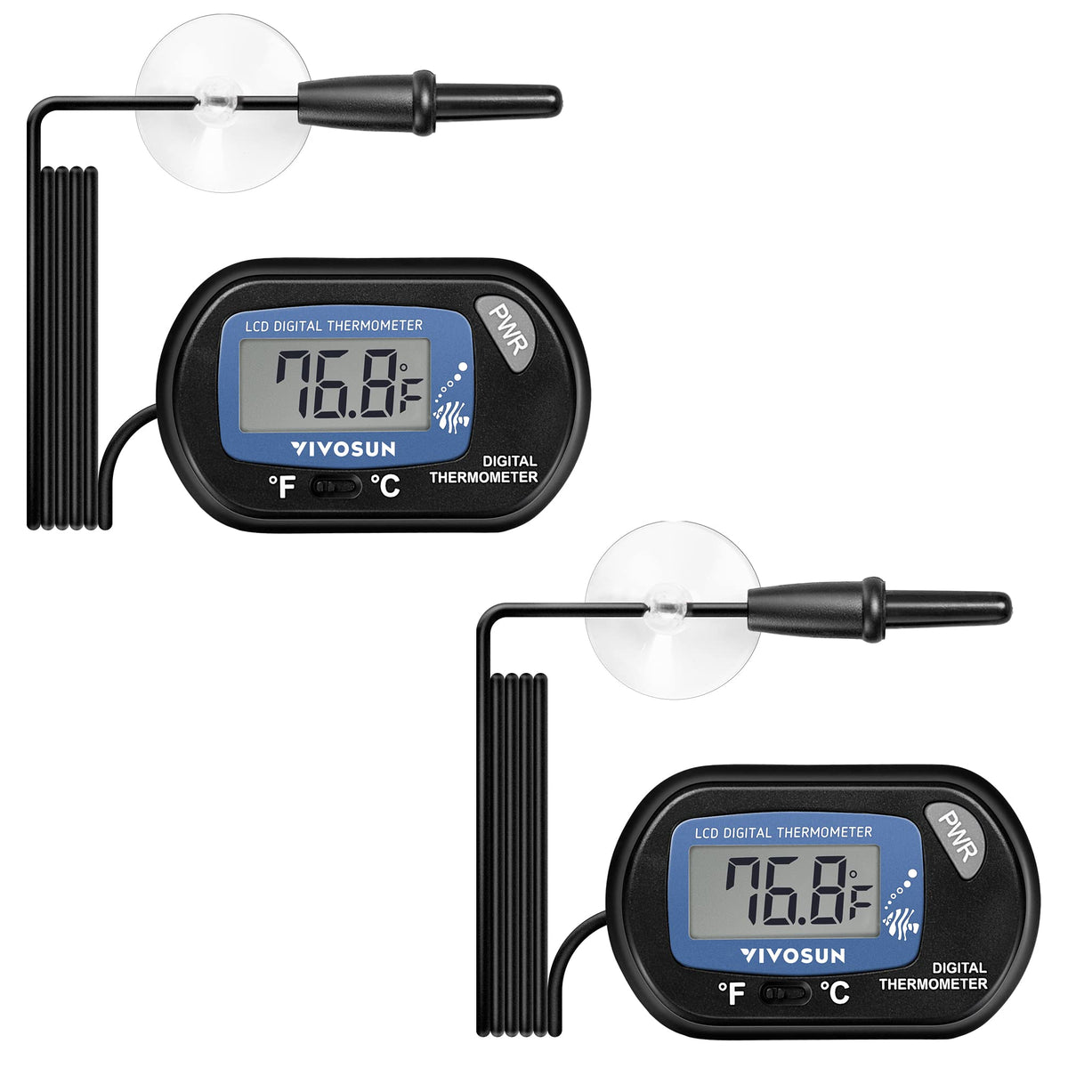2-Pack LCD Digital Aquarium Thermometer H45282
