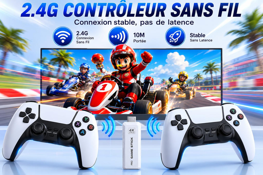 Wireless Retro Game Console 4K HDMI Stick with 2 Wireless Controllers D7611