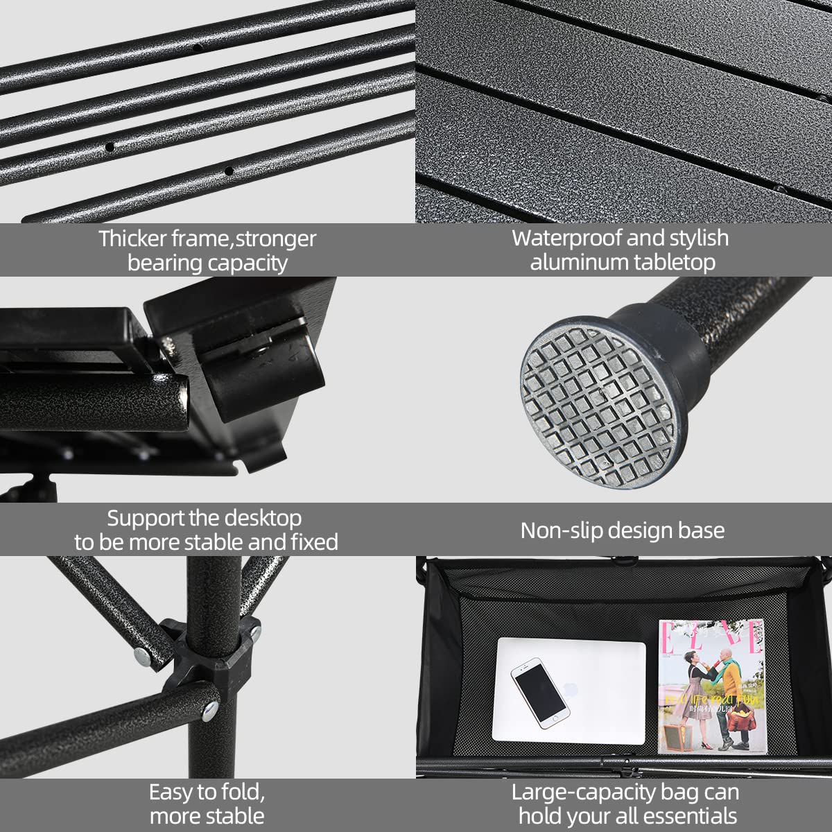 Lightweight Aluminum Folding Camping Table with Carrying Bag M278