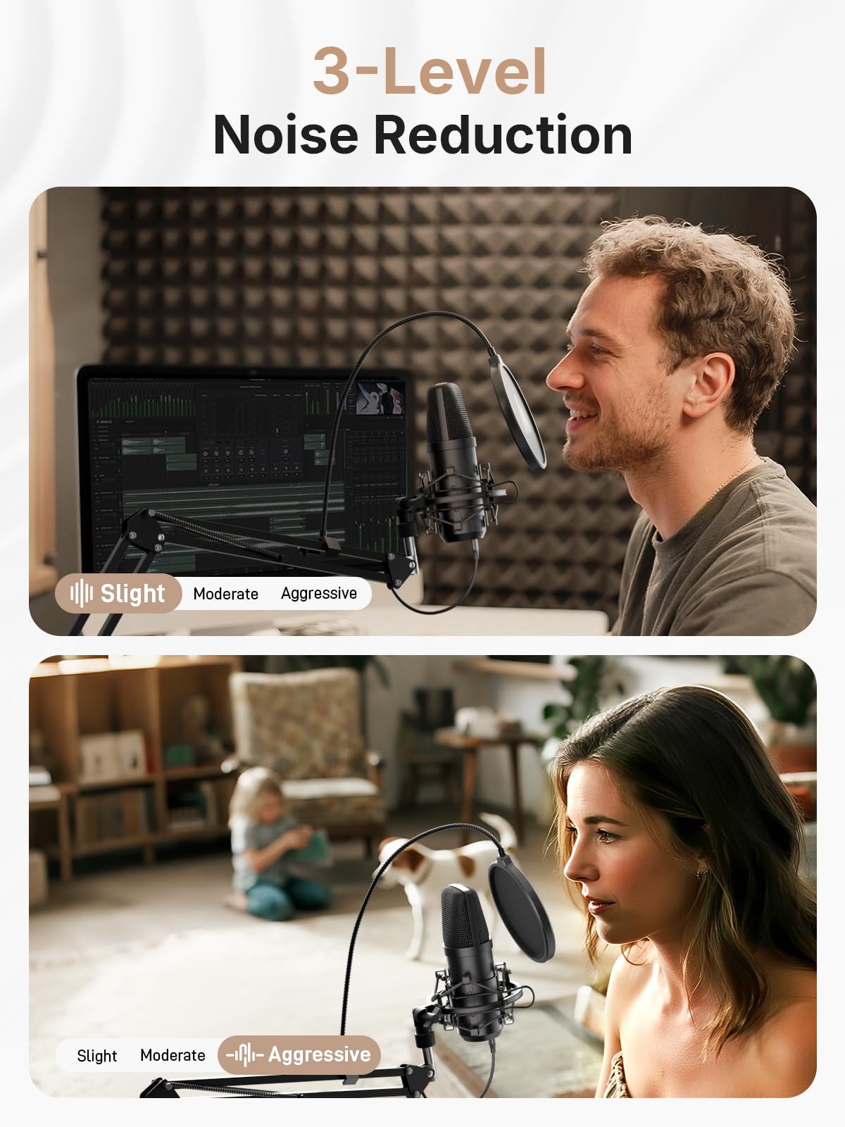 XLR/USB Condenser Microphone 192kHz/24Bit Cardioid Mic Kit F9719