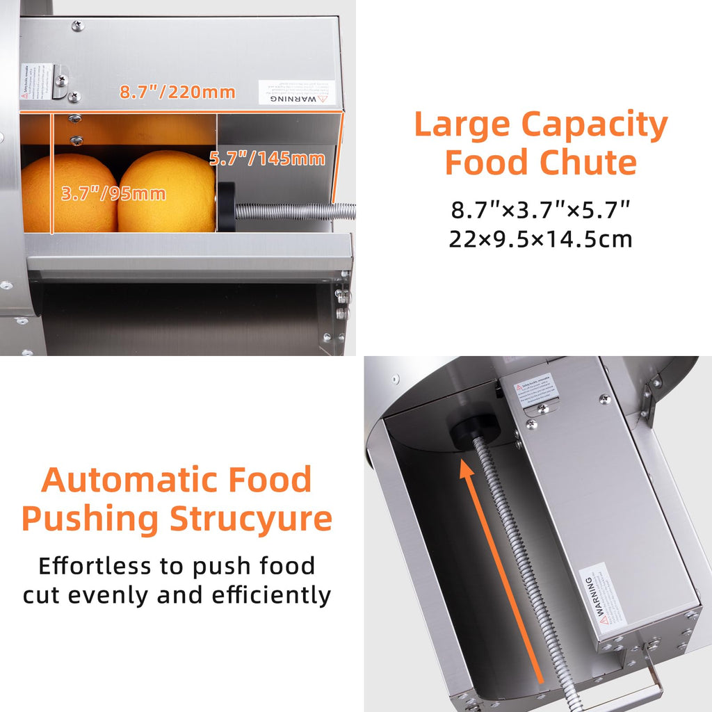Electric Vegetable Slicer, Stainless Steel 2 IN 1 Manual & Electric Food Slicer U130705