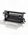 Heavy Duty Tractor Tool Box, 24x10x10 Inch Lockable Basket Attachment with Hooks and Ratchet Strap Z1956