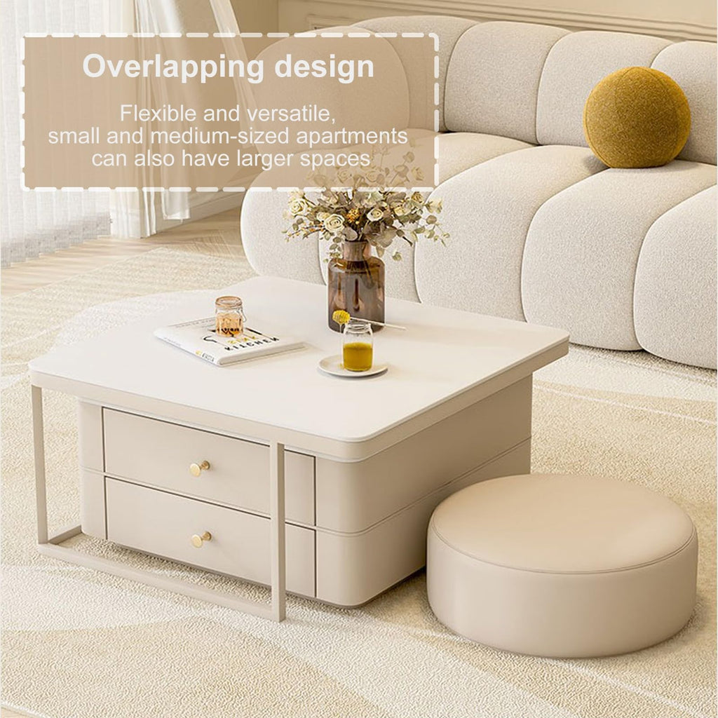 Brown Square Glass Nesting Coffee Table Set of 2 R7113