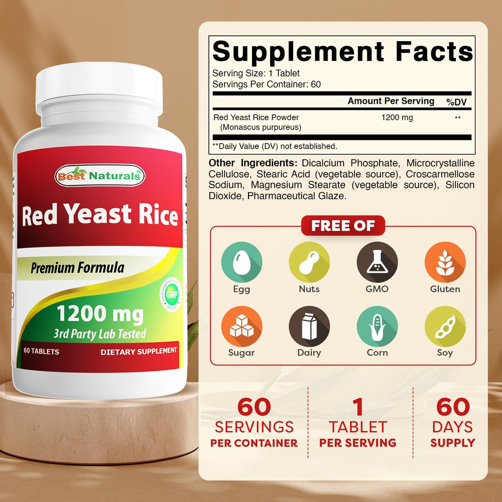 Red Yeast Rice 1200 Mg 60 Tablets X1030