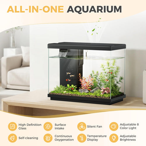 2.2 Gallon Small Black Fish Tank Z7189
