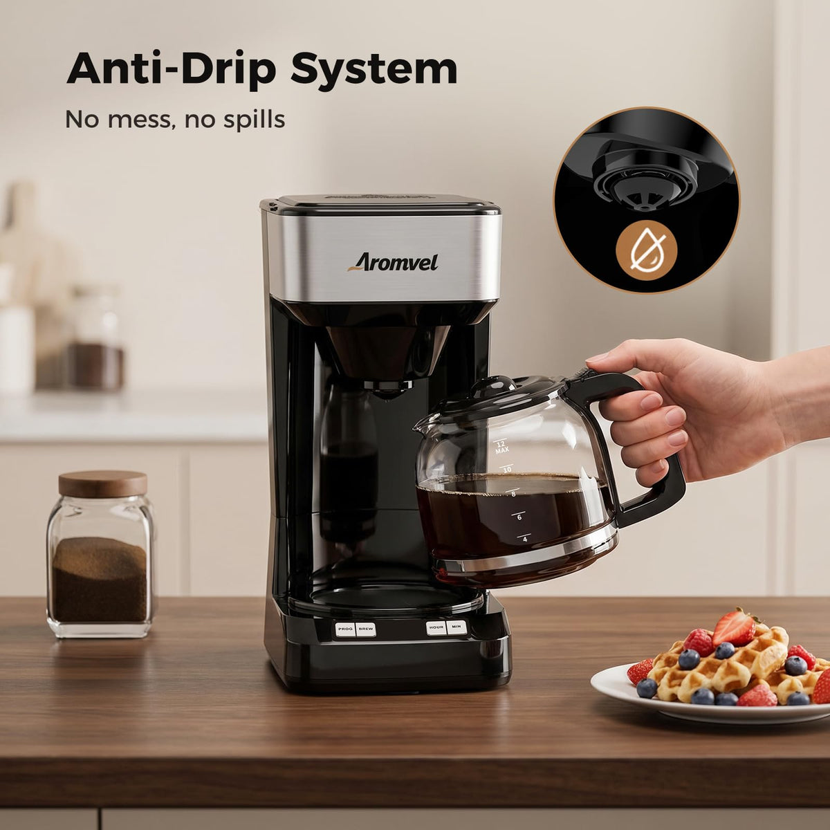 12-Cup Programmable Drip Coffee Maker with Glass Carafe R851337