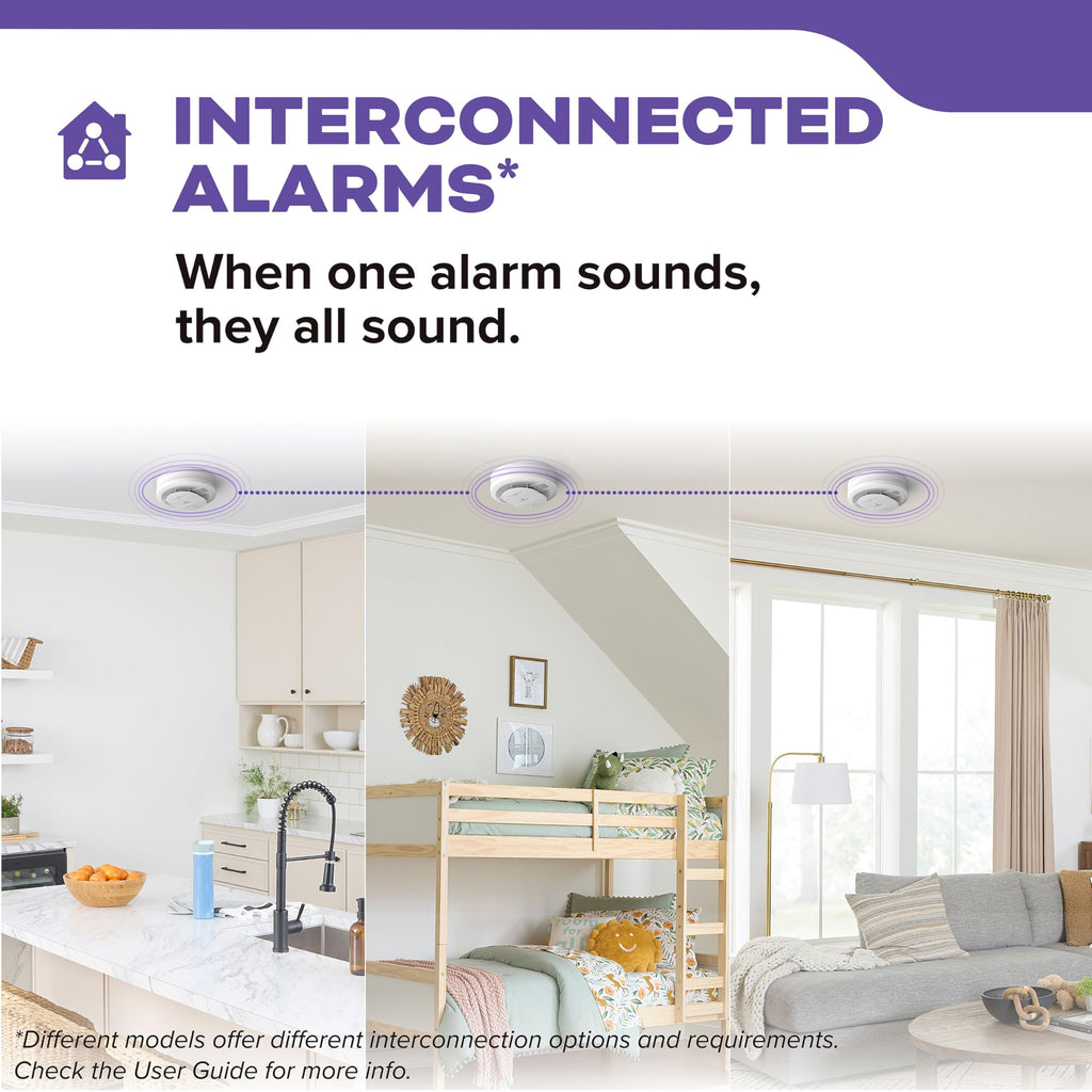 Smoke & CO Detector, Hardwired & 10-Year Battery, 3 Pack D2234