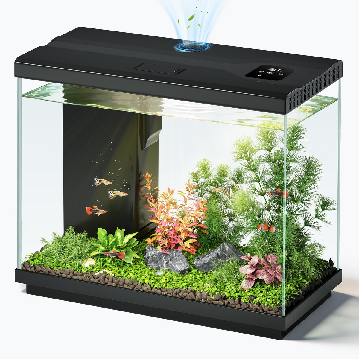 2.2 Gallon Small Black Fish Tank Z7189