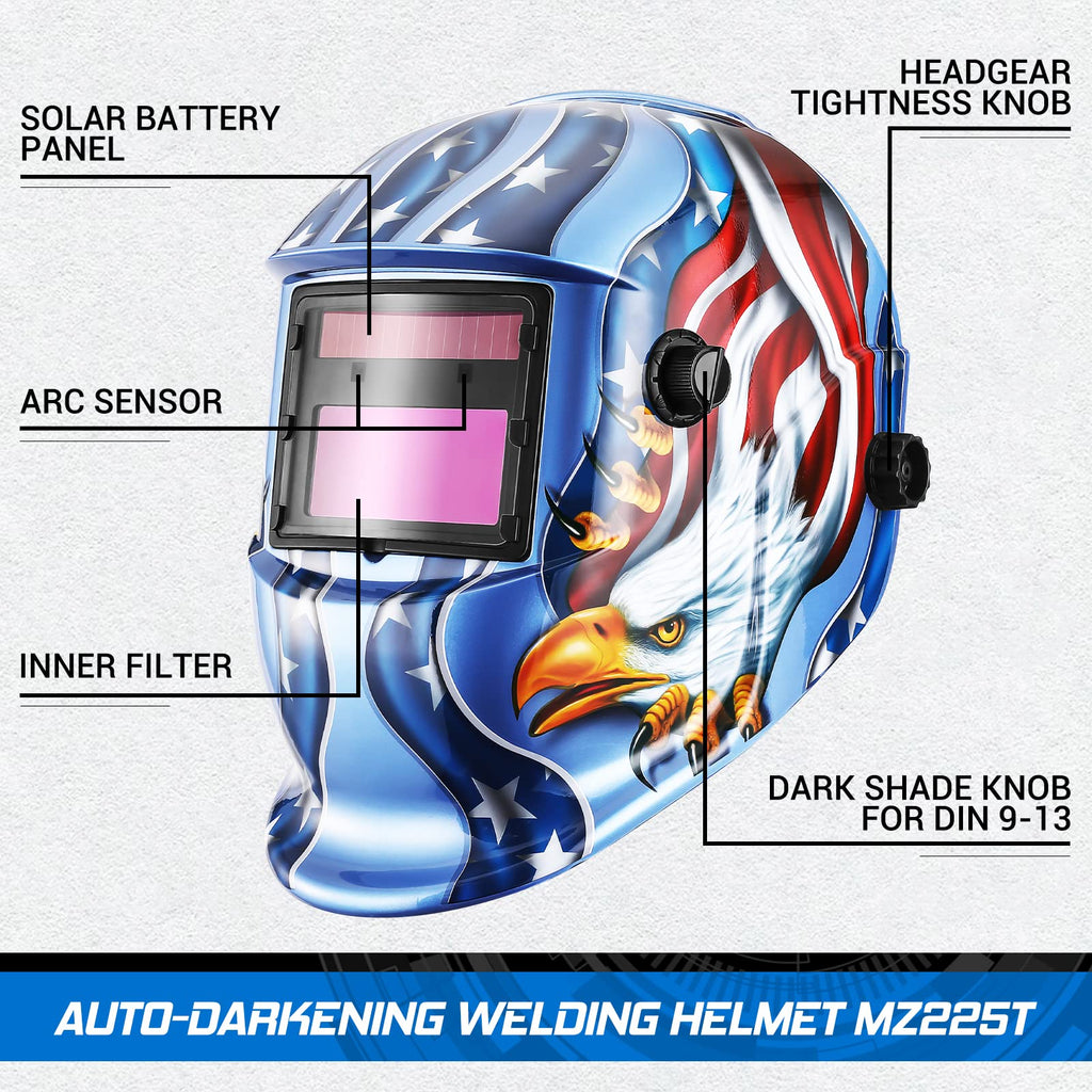 Auto Darkening Solar Powered Welding Helmet G311
