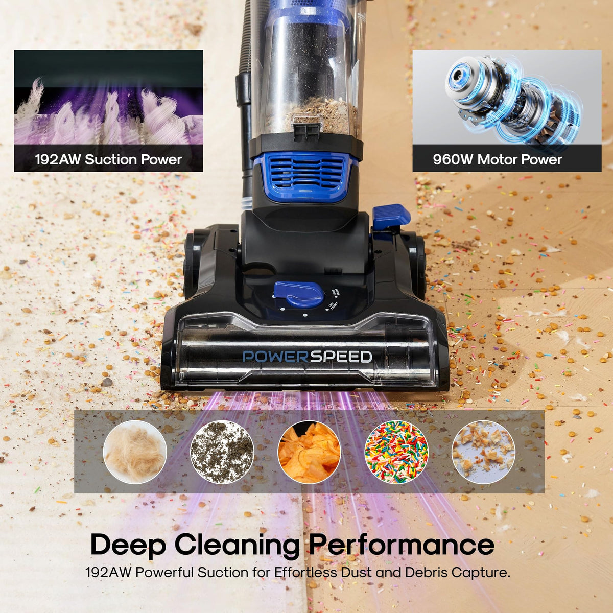 Lightweight Upright Vacuum Cleaner for Carpet and Hard Floor S59708