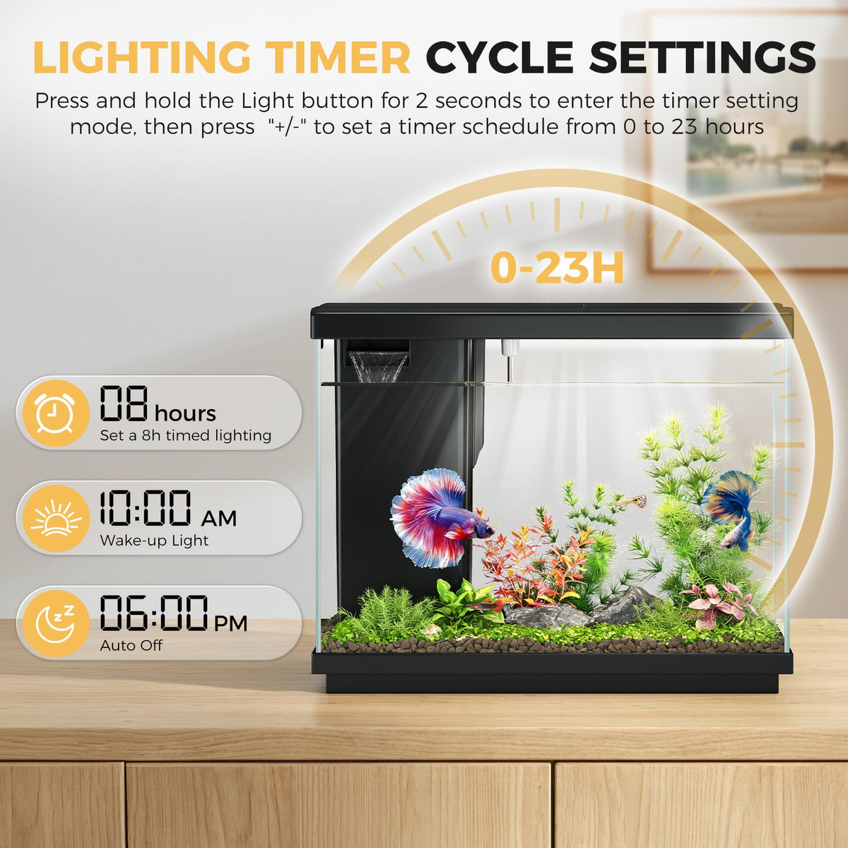 2.2 Gallon Small Black Fish Tank Z7189