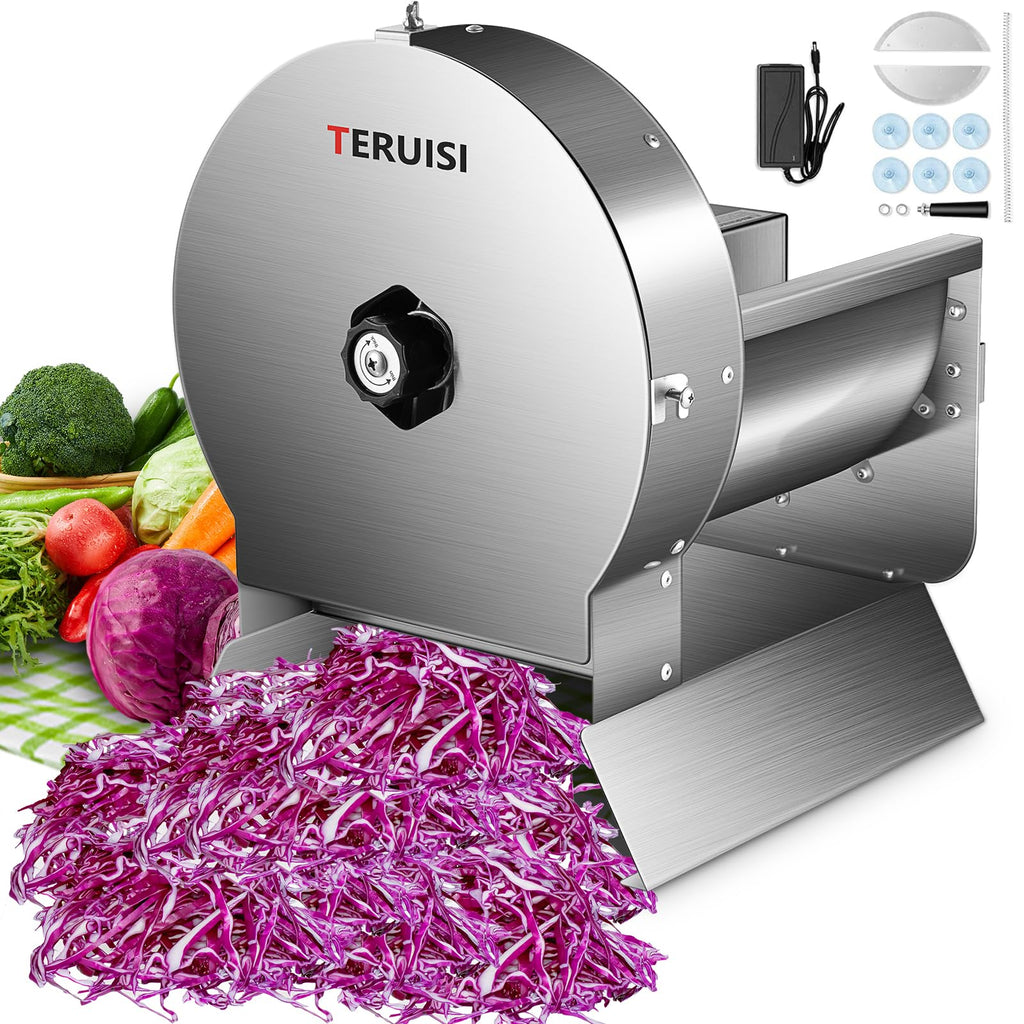 Electric Vegetable Slicer, Stainless Steel 2 IN 1 Manual & Electric Food Slicer U130705
