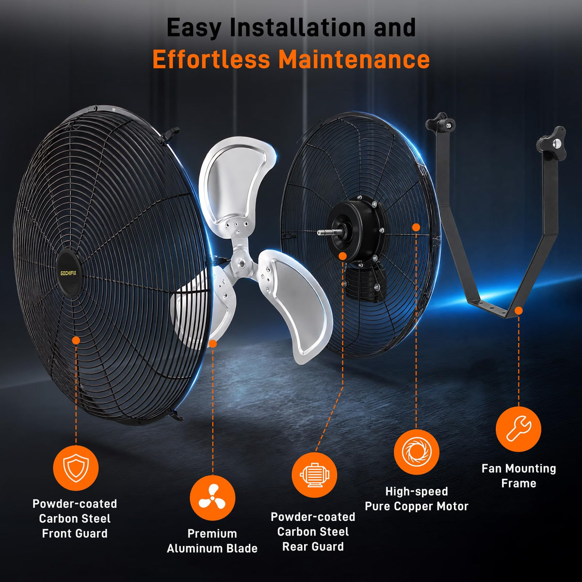 20 Inch 2 Pack 3-Speed High Velocity Wall Mount Fan B371