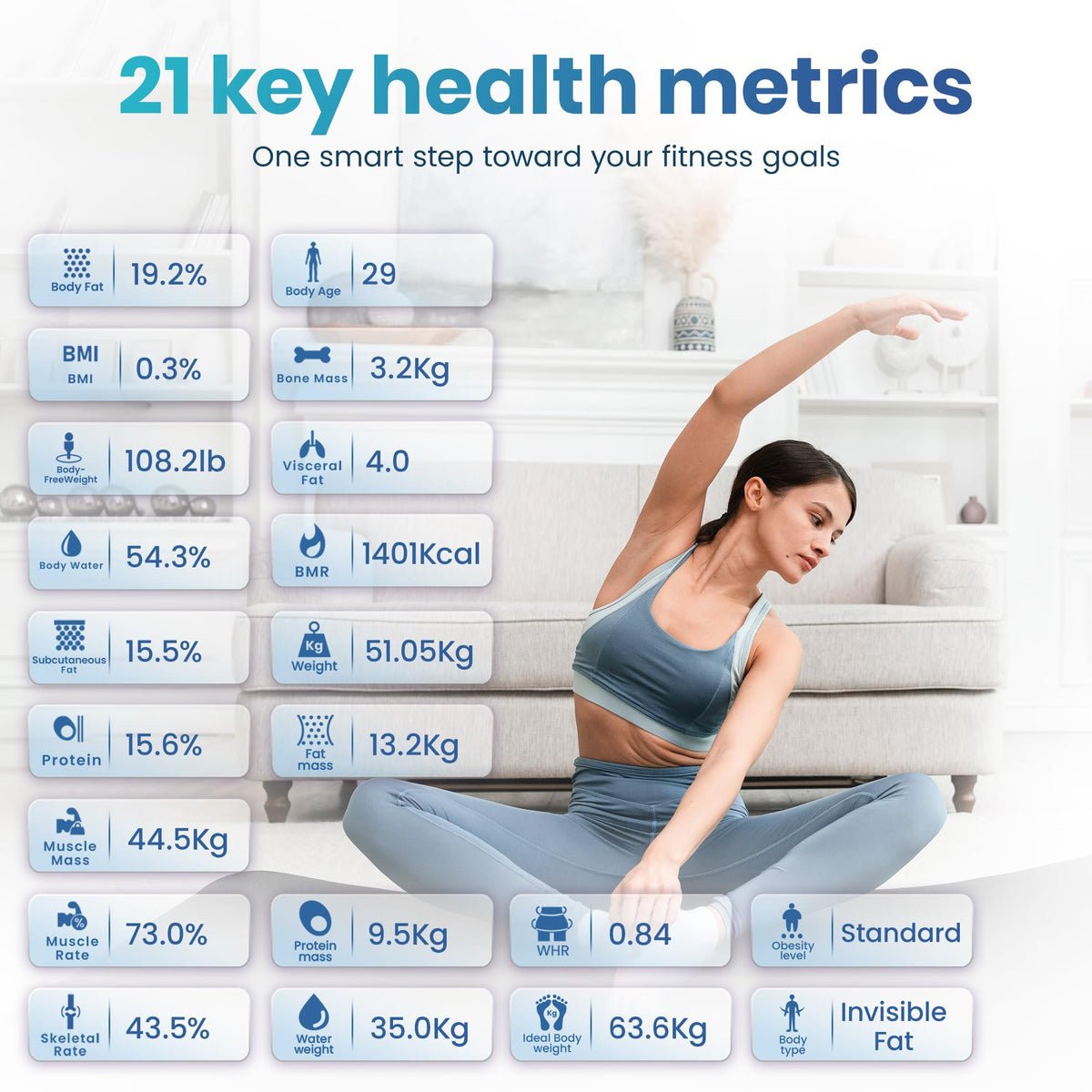8-Electrode Digital Body Weight Scale with Bluetooth M24278