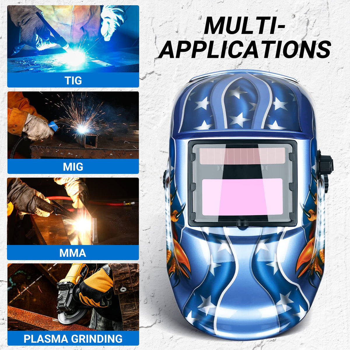 Auto Darkening Solar Powered Welding Helmet G311