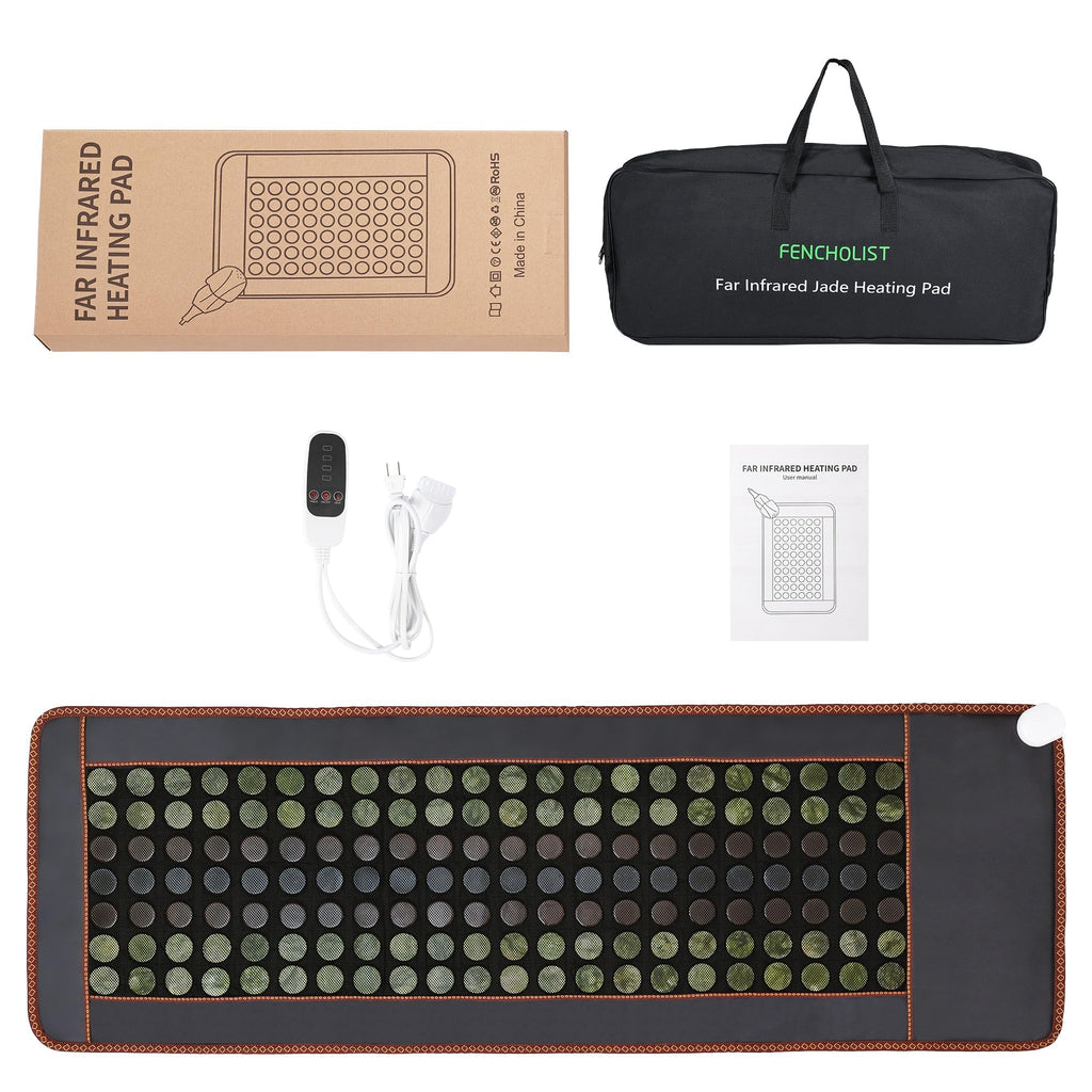 Far Infrared Jade and Tourmaline Electric Heating Pad 72" X 24" V705317