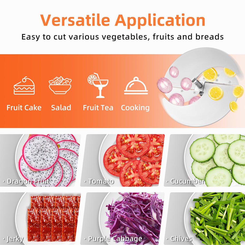 Electric Vegetable Slicer, Stainless Steel 2 IN 1 Manual & Electric Food Slicer U130705