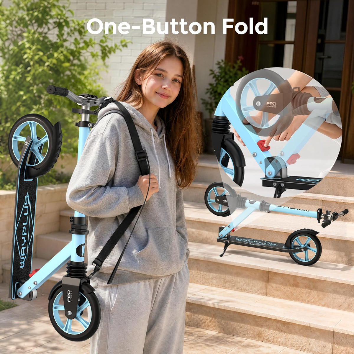 Kick Scooter with 8 Big Wheels Y7594