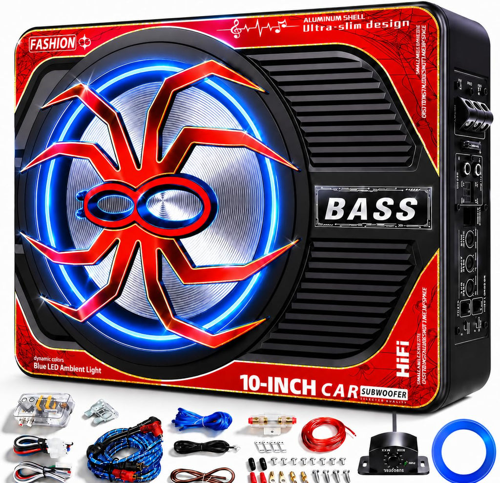 2000W 10 Inch Underseat Car Subwoofer and Amp Package Q1185