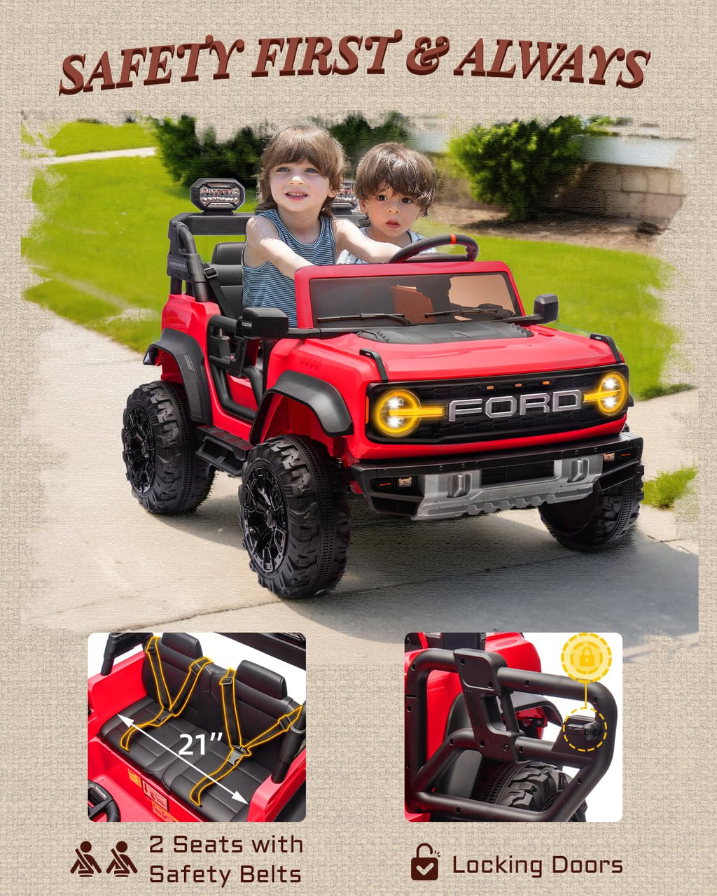 24V 2 Seater Kids Electric Ride on Truck with Remote Control U448